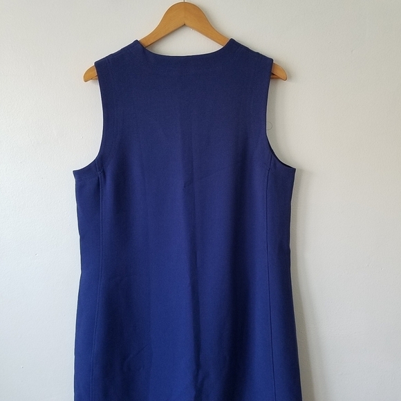 𝅺Rachel Rachel Roy Blue 1/2 Ziper Front Sleeveless Shift Dress Size 1X - Picture 9 of 12